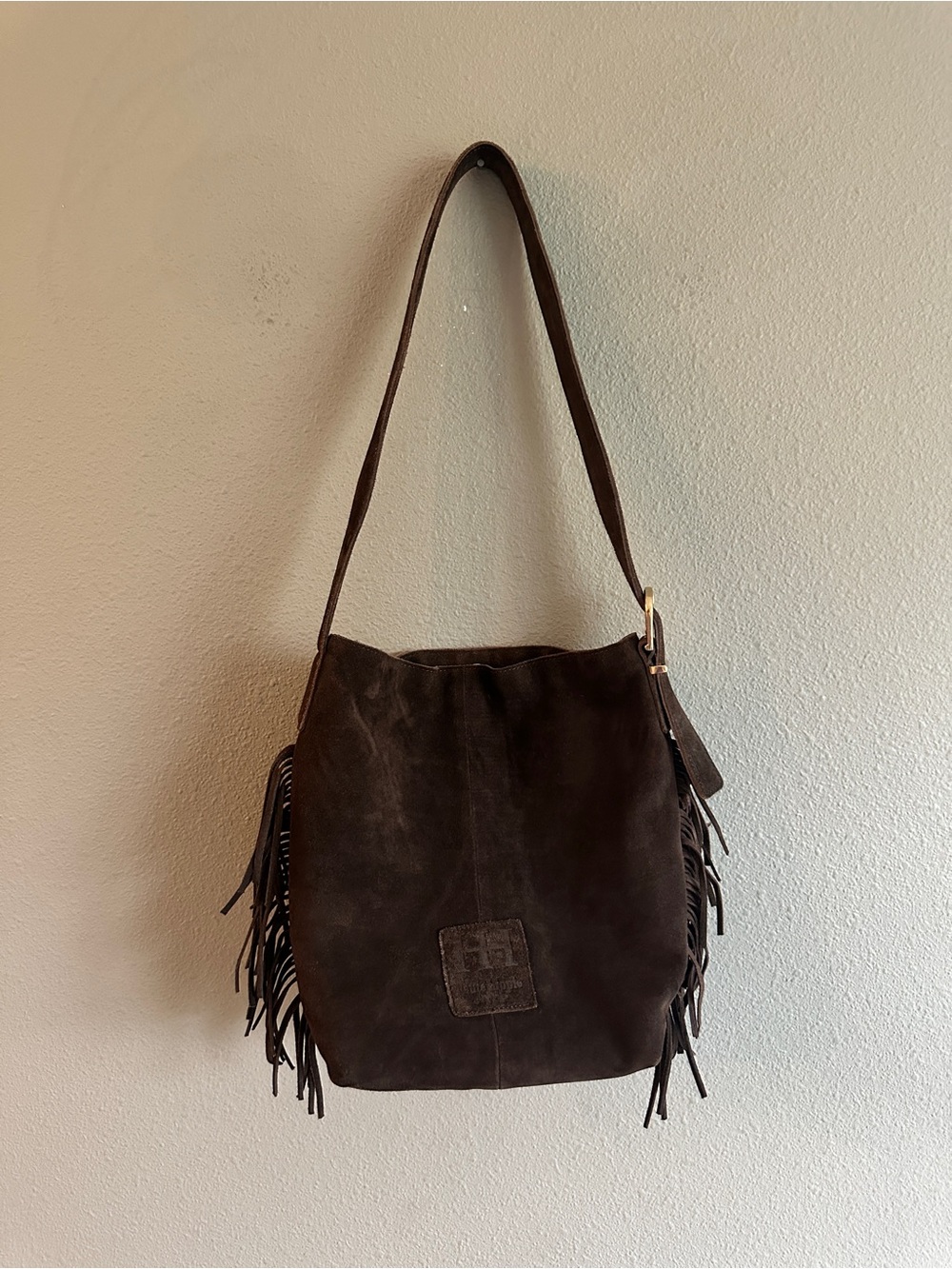 Haute Hippie Dark Brown Suede Fringe Shoulder Bag